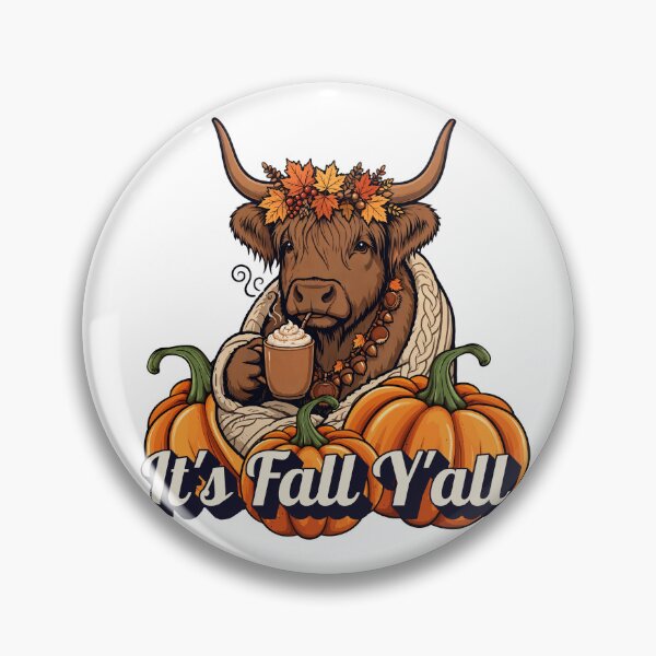 Item preview, It's Fall Y'all Highland Cow - Funny Fall Pumpkin Spice Latte Autumn designed and sold by Neurospicy Trolls.