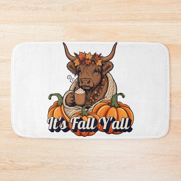 Item preview, It's Fall Y'all Highland Cow - Funny Fall Pumpkin Spice Latte Autumn designed and sold by Neurospicy Trolls.
