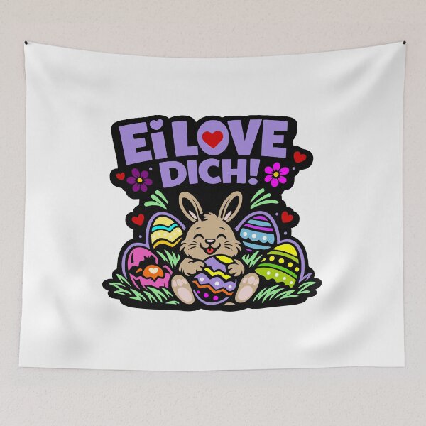 Item preview, I love you – Funny Easter Bunny Cartoon designed and sold by Pommes im Bett.