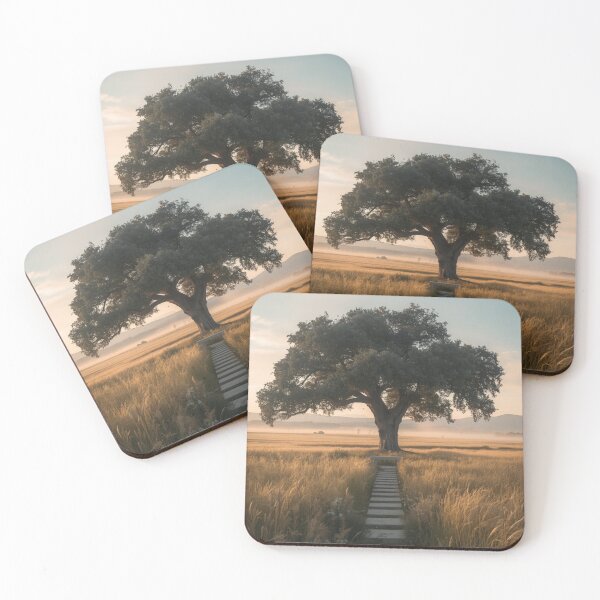 Item preview, Where Stillness Waits | Golden Meadow Wall Art | Luxury Nature Landscape Print | Minimalist Neutral Home Decor | Peaceful Oak Tree Artwork designed and sold by VeloraNature.
