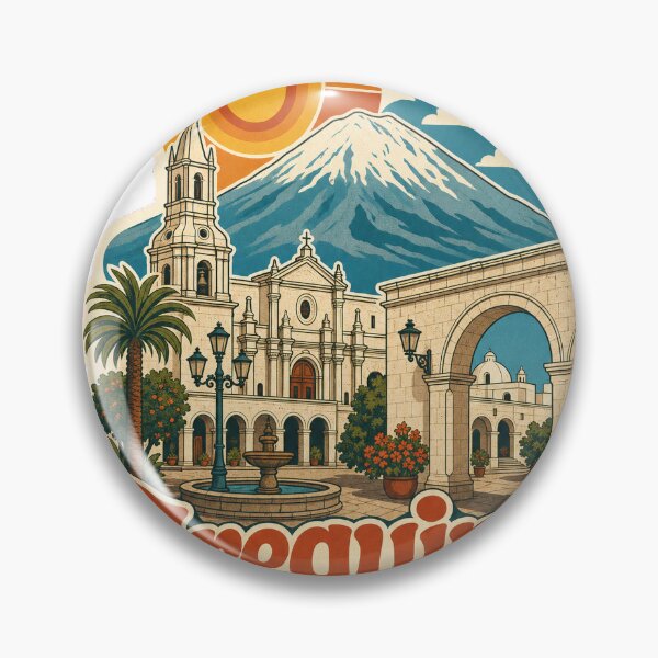 Item preview, Arequipa Peru Travel Souvenir - Retro Illustration designed and sold by VisualArtsOasis.