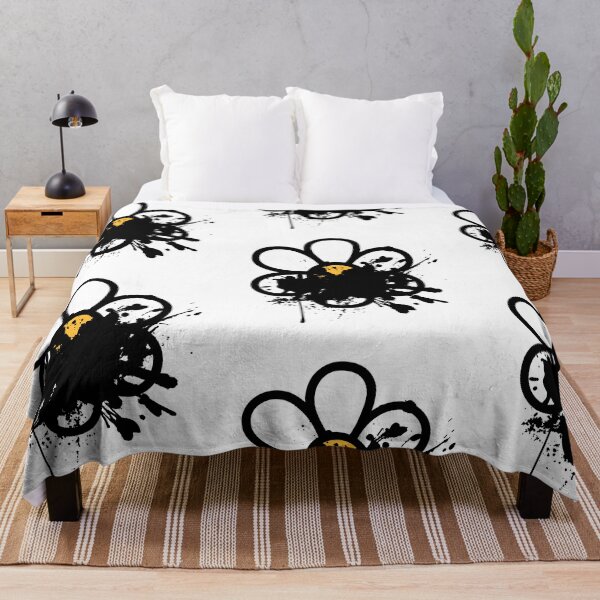 Aperçu de l'œuvre Art urbain streetwear à l'encre et aux marguerites créée et vendue par infinitearte.