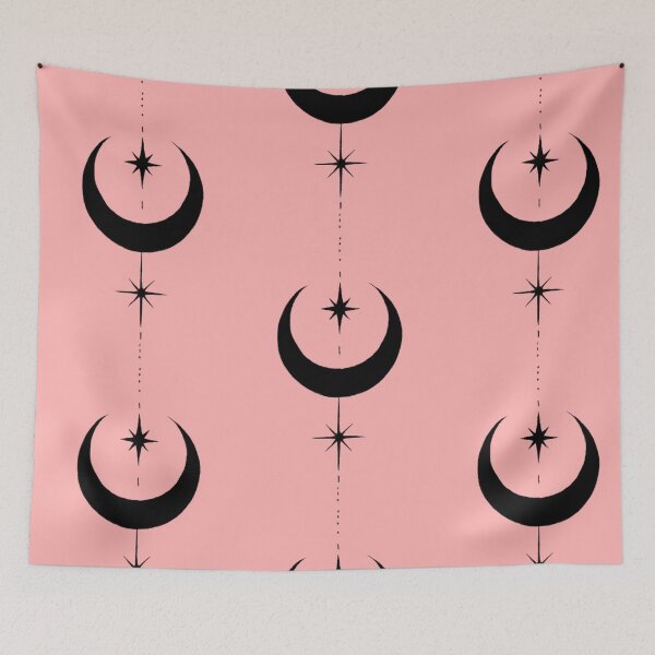 Item preview, Celestial Crescent Moon | Minimalist Gothic Moon & Stars | Witchy Black Line Art designed and sold by Marianarcezar.