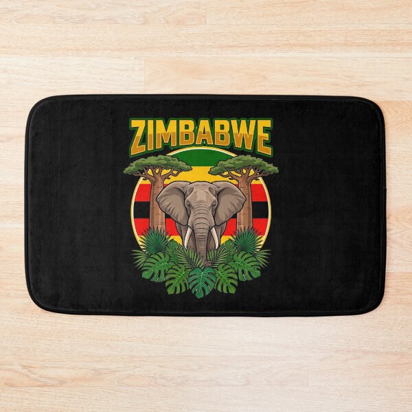 Item preview, Retro Zimbabwe Elephant and Baobab Safari Art designed and sold by DanniJordan.