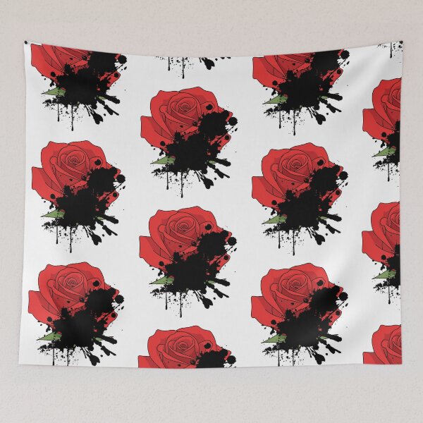 Item preview, Urban Streetwear Ink Splatter Red Rose Art designed and sold by infinitearte.