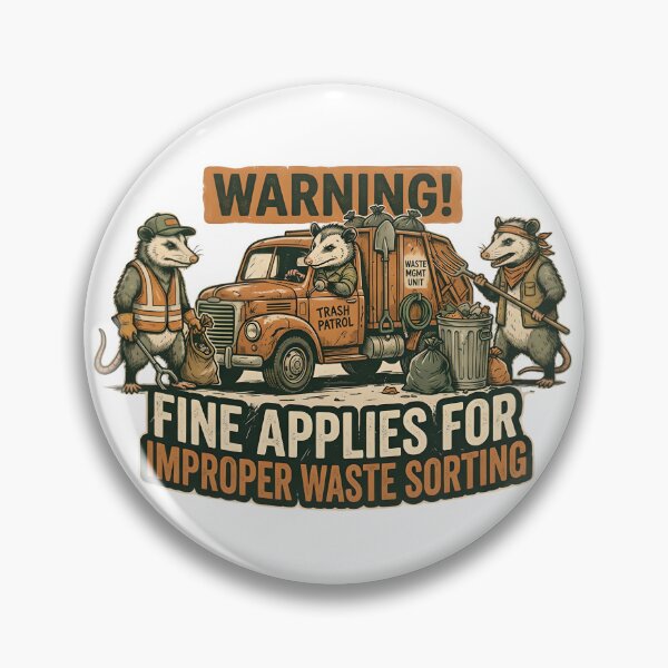 Item preview, Fine applies for improper waste sorting - Opossums as trash collection team  designed and sold by ParadoxParadox.