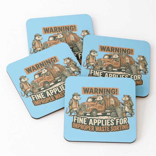Item preview, Fine applies for improper waste sorting - Opossums as trash collection team  designed and sold by ParadoxParadox.