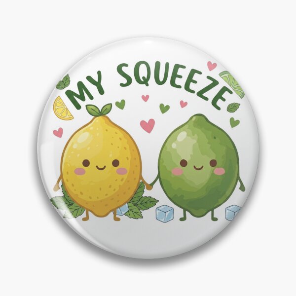 Item preview, My Squeeze Cute Kawaii Lemon Lime Couple Valentine Gift Design designed and sold by katiecorners.