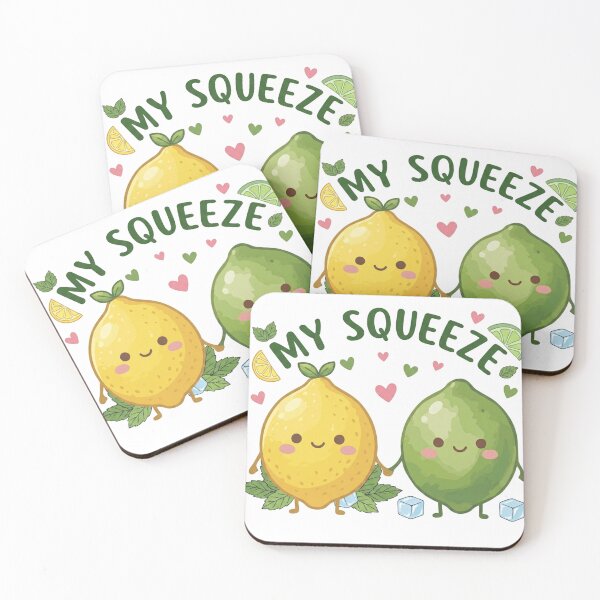 Item preview, My Squeeze Cute Kawaii Lemon Lime Couple Valentine Gift Design designed and sold by katiecorners.