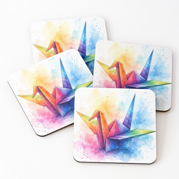 Item preview, Watercolor Origami Collection – Colorful Geometric Paper Art | Modern Rainbow Illustration designed and sold by New Releases Hub.