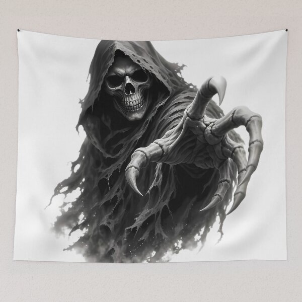 Item preview, Grim Reaper Skull Reaching With Claws designed and sold by Linework Studio.