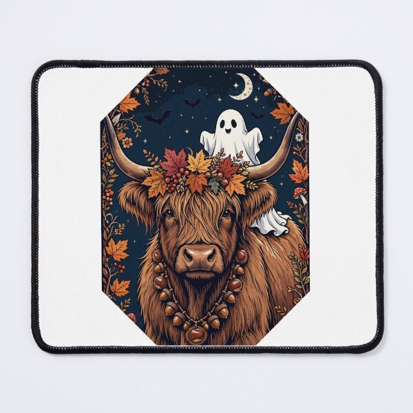 Item preview, Halloween Highland Cow Ghost - Spooky Fall Autumn Cute Ghost Bats Moon designed and sold by Neurospicy Trolls.