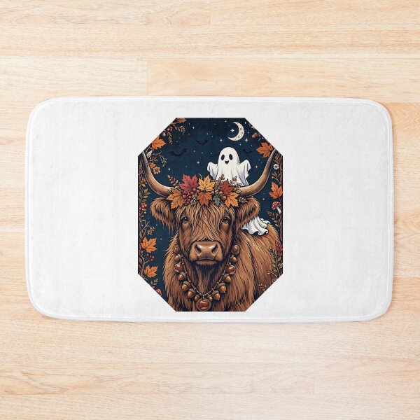Item preview, Halloween Highland Cow Ghost - Spooky Fall Autumn Cute Ghost Bats Moon designed and sold by Neurospicy Trolls.