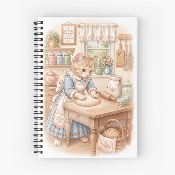 Item preview, Cottagecore Cat Making Bread designed and sold by WHConwayDesigns.
