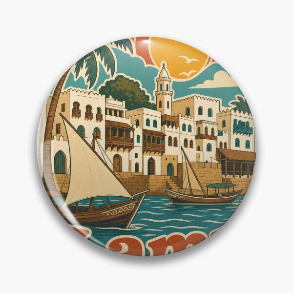 Item preview, Lamu Kenya Travel Souvenir - Retro Illustration designed and sold by VisualArtsOasis.