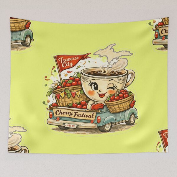 Item preview, Traverse City Cherry Festival | Michigan Cherry Art designed and sold by FreshWaterWares.