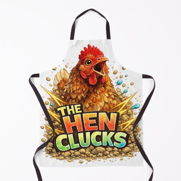 Item preview, The Hen Clucks – Funny Chicken Illustration designed and sold by CMA Design Studio.