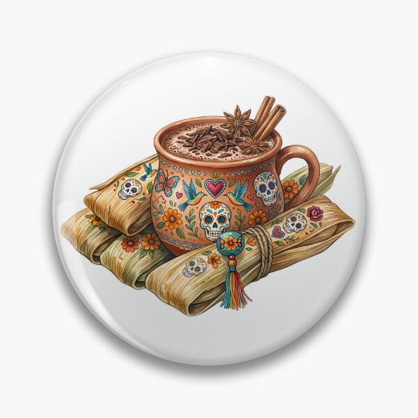 Item preview, Mexican Hot Chocolate and Tamales Illustration designed and sold by BetweenForms.