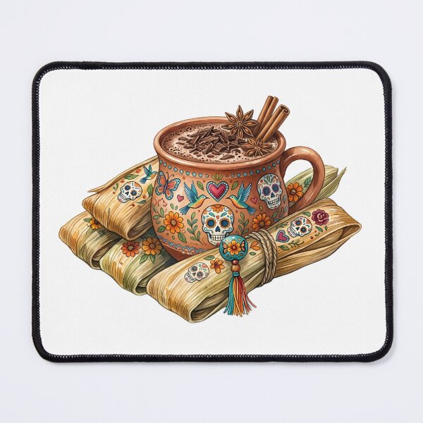 Item preview, Mexican Hot Chocolate and Tamales Illustration designed and sold by BetweenForms.