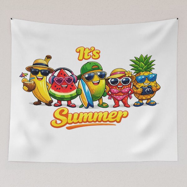 Item preview, It's Summer Cute Fruit Squad T-Shirt | Funny Banana Watermelon Pineapple Beach Vacation Cartoon Design designed and sold by designbyuzi.