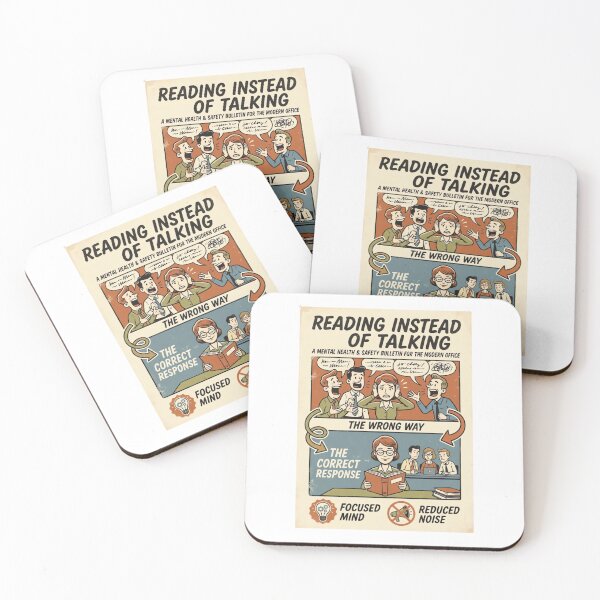 Item preview, Reading Instead of Talking Vintage Workplace Safety Poster designed and sold by urbinet.