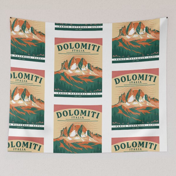 Item preview, Dolomiti Italia Vintage Travel Poster Mountain T-Shirt designed and sold by velorea.