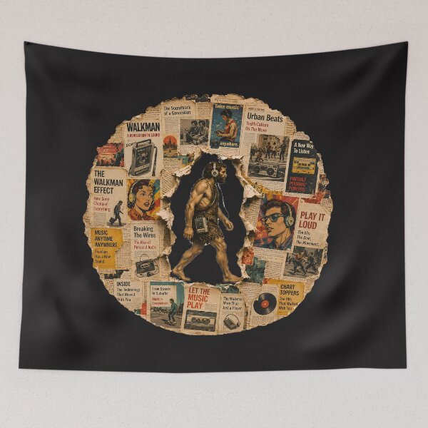 Item preview, Vintage Walkman First Listener Collage designed and sold by NucciCollective.