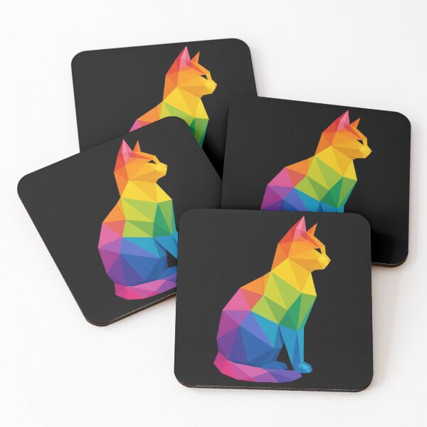 Item preview, Colorful Geometric Cat Rainbow Low Poly Design designed and sold by Broken143.