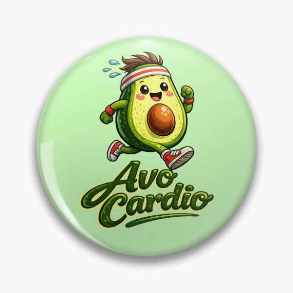 Item preview, Avo Cardio Funny Avocado Running Workout Sticker | Cute Gym Pun Fitness Lover Gift | Healthy Lifestyle Cartoon designed and sold by designbyuzi.