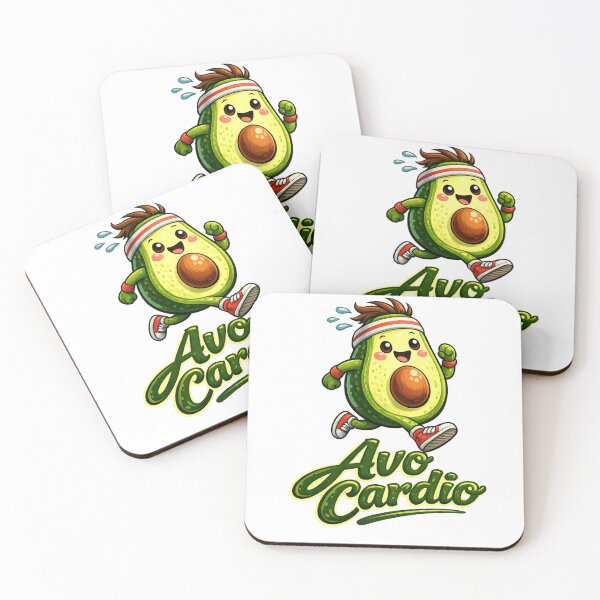Item preview, Avo Cardio Funny Avocado Running Workout Sticker | Cute Gym Pun Fitness Lover Gift | Healthy Lifestyle Cartoon designed and sold by designbyuzi.