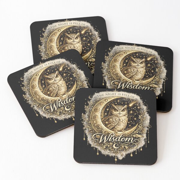 Item preview, The Night Is Full of Wisdom | Celestial Owl Moon Art designed and sold by 'VARI'.
