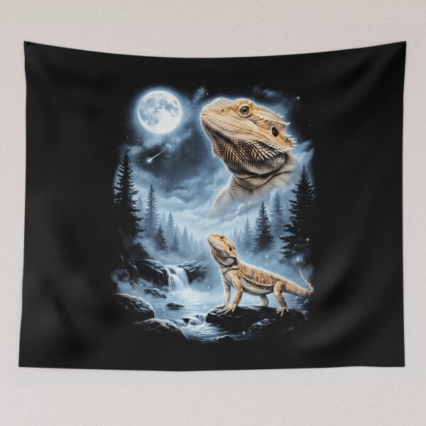 Item preview, Bearded Dragon Howling At Moon 90'S Retro Lizard designed and sold by Arens ★★★★★.