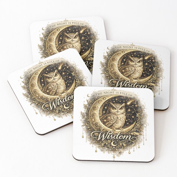 Item preview, The Night Is Full of Wisdom | Celestial Owl Moon Art designed and sold by 'VARI'.
