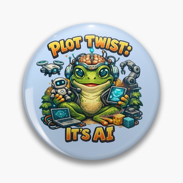 Item preview, Plot Twist It’s AI Funny Tech Frog designed and sold by My Dream Nook.