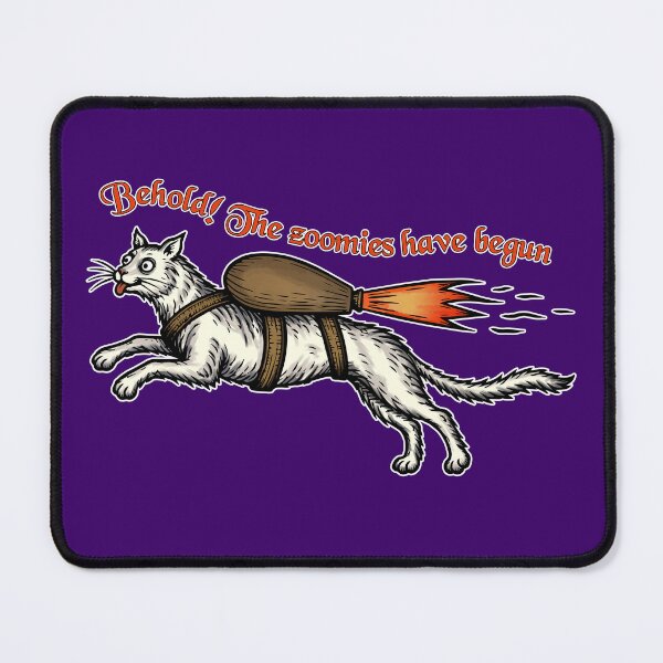 Item preview, Behold The Zoomies Have Begun Medieval Rocket Cat designed and sold by simdragonart.