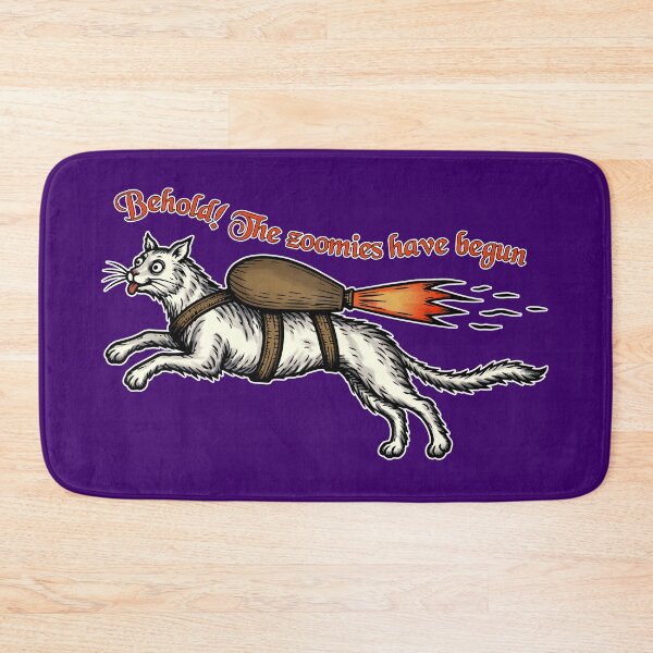 Item preview, Behold The Zoomies Have Begun Medieval Rocket Cat designed and sold by simdragonart.