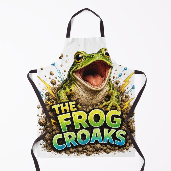 Item preview, The Frog Croaks – Funny Colorful Frog Illustration designed and sold by CMA Design Studio.