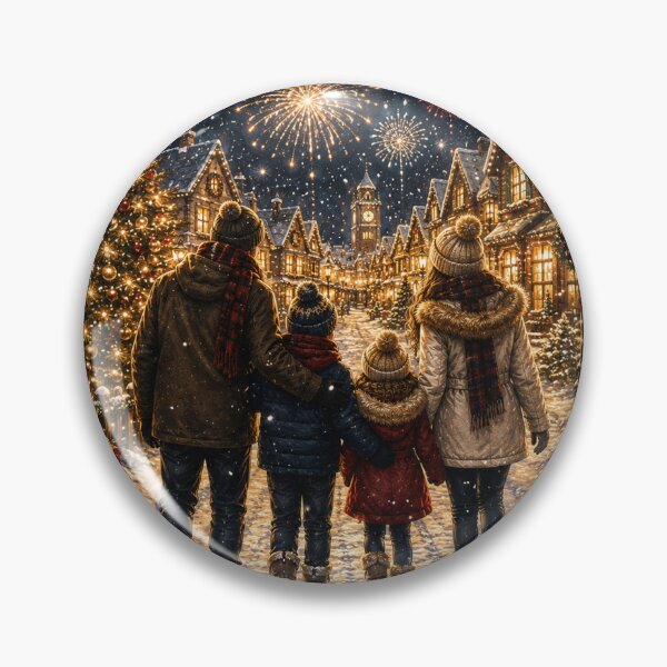 Item preview, Cozy Winter Family by the Fireplace Christmas Design designed and sold by NestDesigns01.