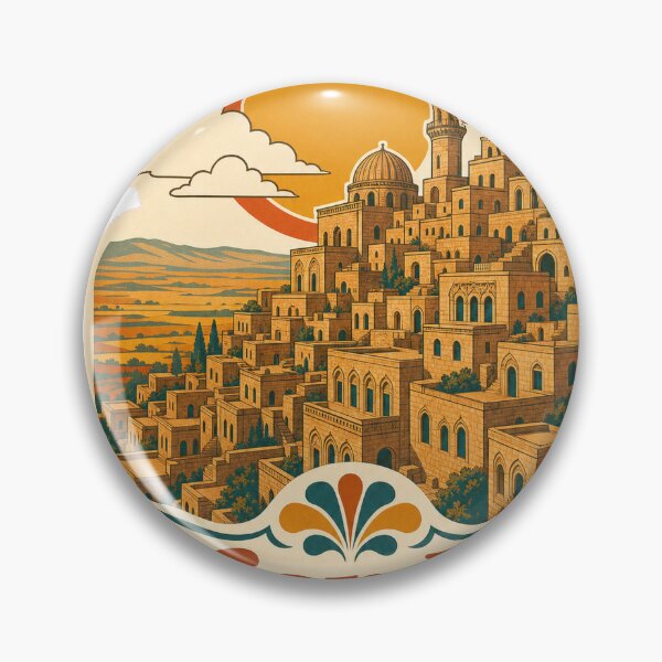 Item preview, Mardin Turkey Travel Souvenir - Retro Illustration designed and sold by VisualArtsOasis.