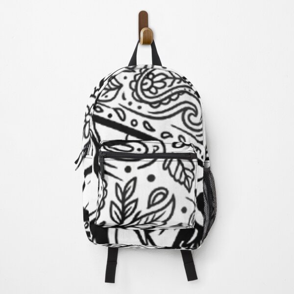 Item preview, Skull Wearing Paisley Bandana With Feathers designed and sold by Linework Studio.