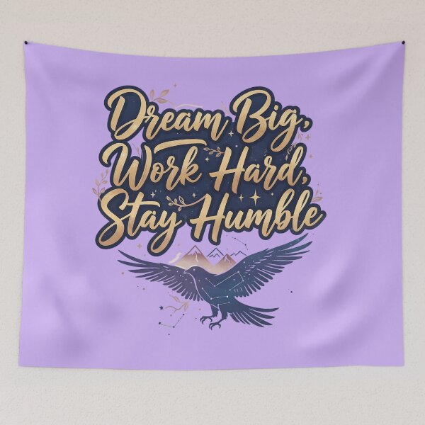 Item preview, Dream Big Work Hard Stay Humble Calligraphy Bird Illustration designed and sold by Exquisite Design Studio „Paculówka”.