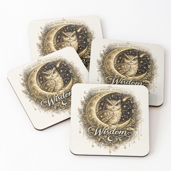 Item preview, The Night Is Full of Wisdom | Celestial Owl Moon Art designed and sold by 'VARI'.