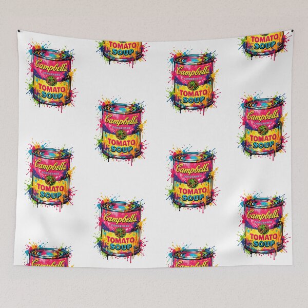 Item preview, Campbell's soup Colorful Pop Art Soup Can T-Shirt – Exploded Paint Graphic Tee – Retro Funky Food Illustration designed and sold by infinitearte.
