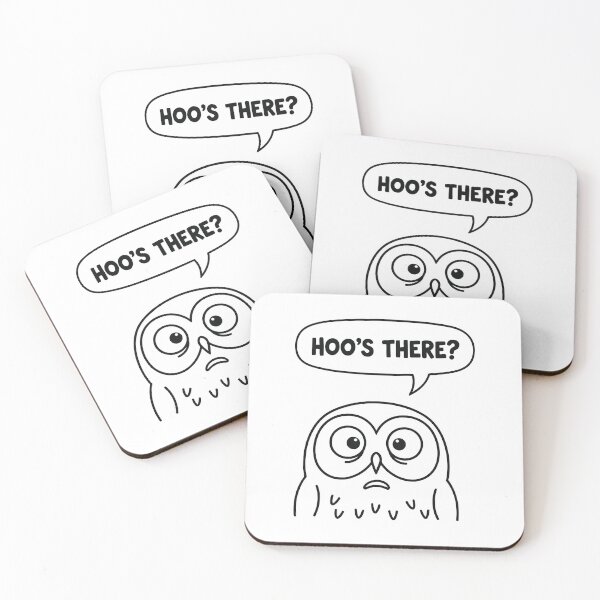 Item preview, Hoo's There - Funny Worried Owl Knock Knock Pun designed and sold by Amir Faysal.