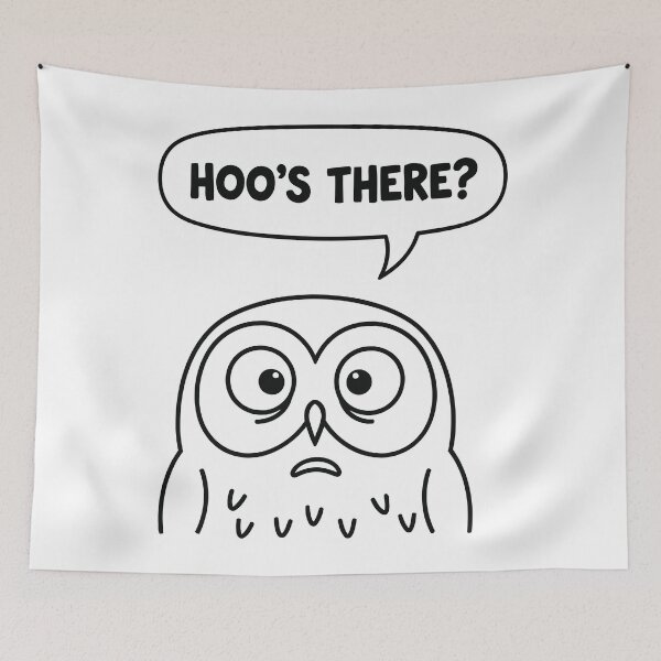 Item preview, Hoo's There - Funny Worried Owl Knock Knock Pun designed and sold by Amir Faysal.