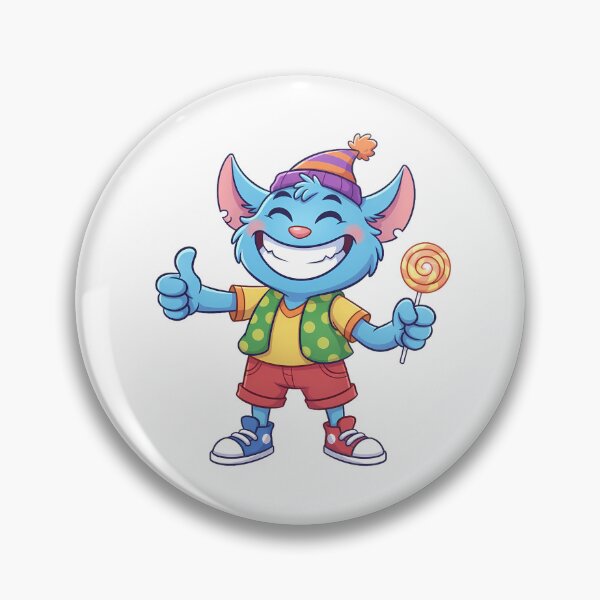 Item preview, Cute Blue Monster holding Lollipop Illustration designed and sold by BetweenForms.