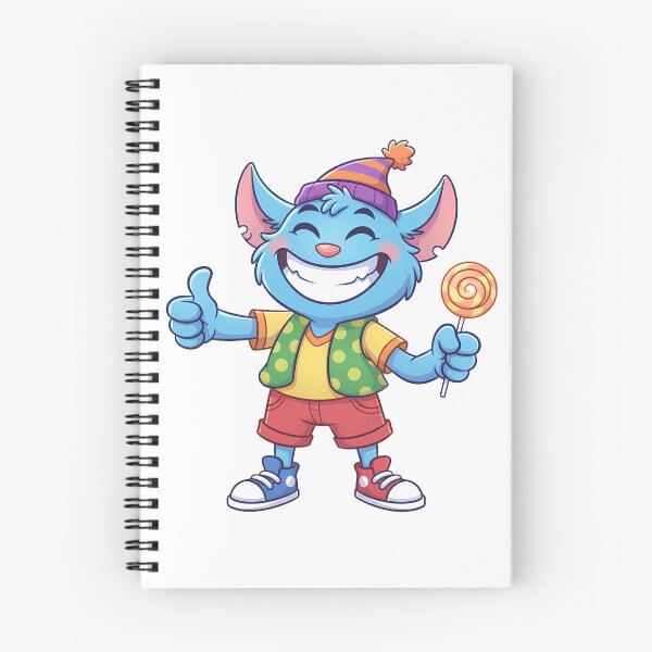 Item preview, Cute Blue Monster holding Lollipop Illustration designed and sold by BetweenForms.