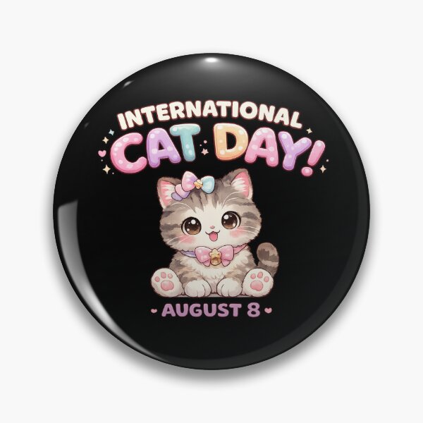 Item preview, International Cat Day August 8 Cute Kawaii Kitten Cat Lover Celebration Design designed and sold by MartBook.
