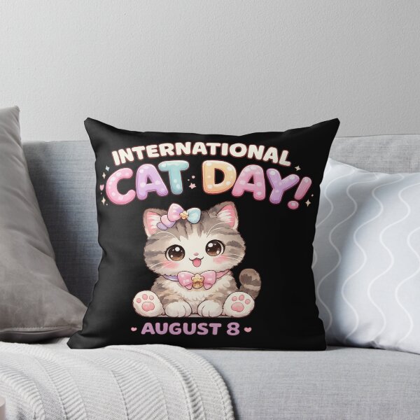Item preview, International Cat Day August 8 Cute Kawaii Kitten Cat Lover Celebration Design designed and sold by MartBook.