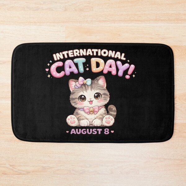 Item preview, International Cat Day August 8 Cute Kawaii Kitten Cat Lover Celebration Design designed and sold by MartBook.